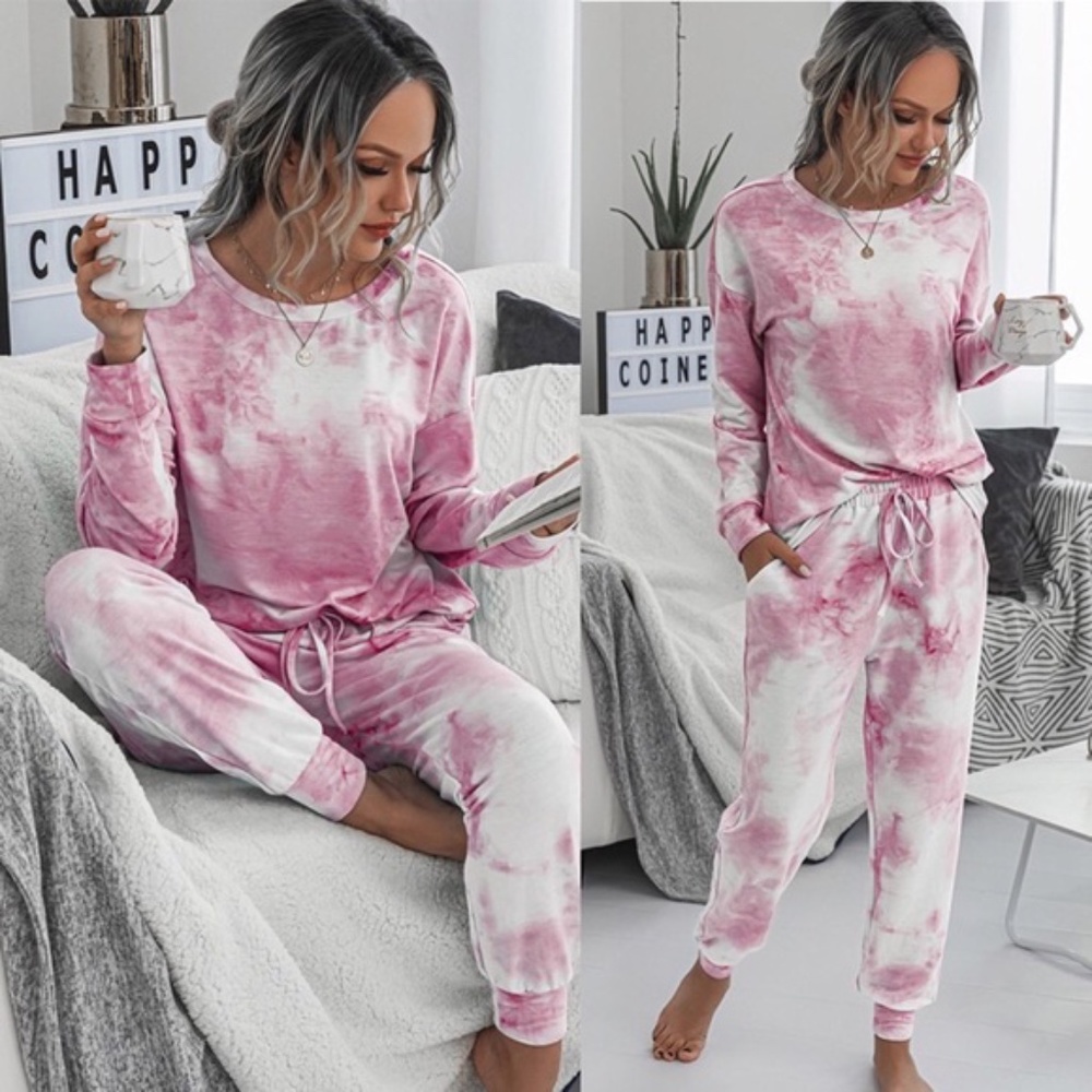 COZY Pink Tie Dye Lounge 2 Piece Set